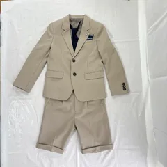 美品 MICHIKO LONDON KOSHINO ミチコ ロンドン コシノ 男の子 子供用 スーツ 130㎝ グレー カーキ ネクタイ チーフ 飛行機 ピンバッジ かっこいい 発表会 結婚式 セレモニー フォーマル 入園式 卒園式 入学式