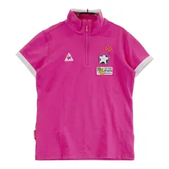 サイズ：M LE COQ GOLF ルコックゴルフ  メッシュ切替 ハーフジップ半袖Tシャツ  ピンク系 [240101552820] ゴルフウェア レディース ストスト