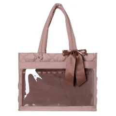 トートバッグ キャリーオン対応 by 32.5×44×13cm Mineed 推し活用クリアポケット付き 250020 3色展開 [Osel]