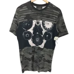 ディーゼルブラックゴールド DIESEL BLACK GOLD 00s Y2K ボーダー 迷彩 クルーネックTシャツ レディース import：M のサムネイル