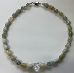 T167 天然石　ネックレス＆ピアス＆ブレスレットセット　シルバー　K14GW刻印  ピアス先端K14GW