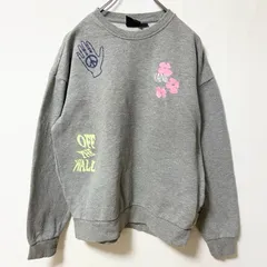 【3点以上まとめ買いで20%OFF】古着 used VANS バンズ　長袖プリントスウェット　トレーナー　ワンポイントロゴ刺　グレー　レトロデザイン　XSサイズ