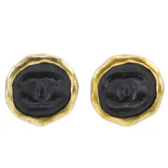 【CHANEL】シャネル ココマーク ヴィンテージ 金メッキ 黒 95P レディース 23.1g イヤリング