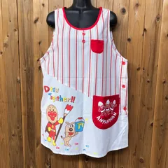 アンパンマン エプロン チーズ おえかき ストライプ柄  サイドボタンあり 保育士 幼稚園教諭 先生 フレーベル館