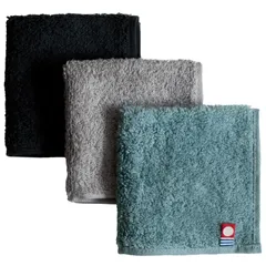 新品 トランパラン 今治タオル ハンカチタオル 3枚セット RUN TOWEL 日本製 約20×20cm 吸水 綿100％ スポーツ Aセット (ブラック・グレー・ブルーグリーン)
