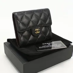 CHANEL シャネル スモール フラップウォレット マトラッセ 26920077 三折財布/キャビア【中古】 レディース