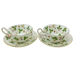 $$ Wedgwood ウェッジウッド カップ＆ソーサー WILD STRAWBERRY ワイルドストロベリー 2Pセット