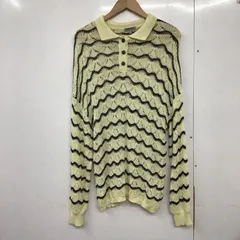 niko and... ニコアンド ニット、セーター 長袖 NKM42613MN ボーダー　ルーズ　ポロシャツ　ニット　レース透かし編み