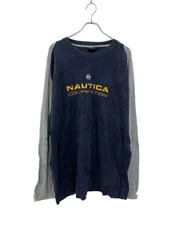 NAUTICA 長袖 プリントTシャツ XXL ネイビー グレー ノーティカ プルオーバー ビッグプリント ロンT 長袖Tシャツ 春物 a711-5576のサムネイル