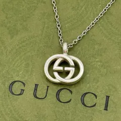 GUCCI インターロッキングg ダブルg 50cm ネックレス [1109b02]