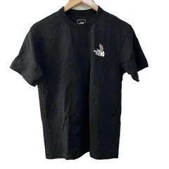 THE NORTH FACE(ノースフェイス) 半袖Tシャツ サイズS レディース - 黒×ベージュ×マルチ クルーネック/ヤマネコ/刺繍