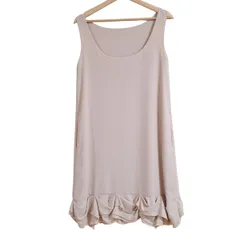 FOXEY NEW YORK(フォクシーニューヨーク) ワンピース サイズ40 M レディース - 36302 ピンクベージュ クルーネック/ノースリーブ/ひざ丈