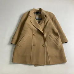 美品 バーバリーズ ウールコート 白タグ　ダブルフェイス　ノバチェック Burberrys キャメル　9号