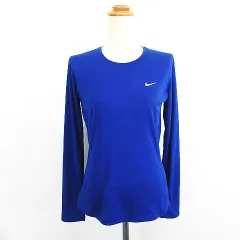 ナイキ NIKE RUNNNG Tシャツ カットソー 長袖 クルーネック DRI-FIT ロゴ M ブルー ※EKM
