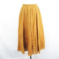ニコアンド Niko and.. スカート ボトムス ロング丈 マキシ丈 ギャザー コットン イージー キャメル ※EKM