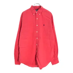 Polo by Ralph Lauren ポロ ラルフローレン ボタンダウン リネンシャツ レッド(メンズ L)中古 古着 V8009
