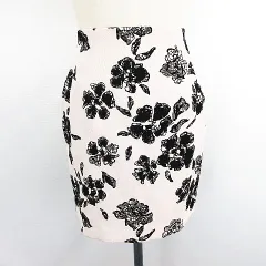 ビーラディエンス BE RADIANCE スカート ボトムス ミニ丈 タイト 花柄 フロッキー S ライトベージュ ※EKM