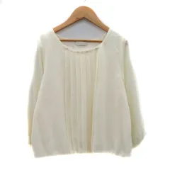 エニィスィス エニシス anySiS ブラウス カットソー 七分袖 ラウンドネック ビーズ スパンコール シフォン 無地 2 アイボリー /YK37