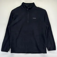 古着 ティンバーランド Timberland フリースジャケット ワッフル生地 トレーナー ハーフジップ ワーク プルオーバー XL  ブラック系 メンズ