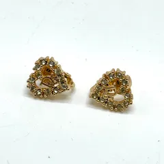 Christian Dior クリスチャンディオール イヤリング ラインストーン ハート CDロゴ ゴールド 金 アクセサリー ジュエリー