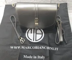 【新品】未使用 タグ付き MARCO BIANCHINI MT201R GREY　本革ショルダーバッグ　新品タグ付き　イタリア製