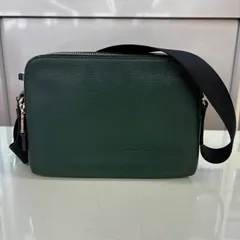 CK CALVIN KLEIN 本革　レザーショルダーバッグ　緑　シーケーカルバンクライン