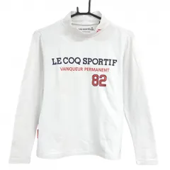 【超美品】ルコックゴルフ 長袖ハイネックシャツ 白 フロントロゴ 裏微起毛 レディース M ゴルフウェア le coq sportif