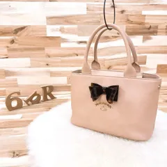 【ヴィヴィアンウエストウッド】べっ甲リボン ミニトートバッグ ピンク×ベージュ