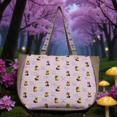 トートバッグ　バルーンバッグ　あおりポケット付き　ポケット11　ポメラニアン　犬