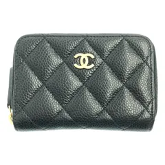 【美品】  CHANEL / シャネル | キャビアスキン コイン カード ケース | ブラック | レディース