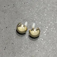 ゴールド　GOLD　金　イヤリング　ノンホールピアス　ノンホール　ストッパー付き　おしゃれ　高級感　ぷっくり丸　まる　サークル　ビー玉　ぷっくり　高品質　耳たぶ調整可能　S925 大人可愛い　上品　素敵　ラグジュアリー　セレブ　ギフト　プレゼント　ぽってり