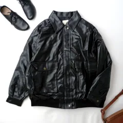 classical elf クラシカルエルフ Java コラボ フェイクレザーヴィンテージオーバーブルゾン 羽織 L ユニセックス 黒 ブラック(だ1Y＋0515)25F