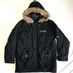 【PIKO／ダウンジャケット／メンズM】ブラック／リアルファーフード付き／90sサーフブランド／未使用タグ付き／防寒アウター