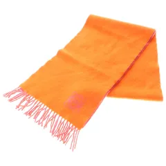 LOEWE (ロエベ) アナグラム バイカラー ウールマフラー オレンジ/ピンク