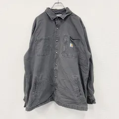 【3点以上まとめ買いで20%OFF】古着 used　Carhartt　カーハート　シャツジャケット　フリースライナー　グレー　2XLサイズ