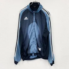 【3点以上まとめ買いで20%OFF】古着 used　00s　adidas　アディダス　トラックジャケット/ジャージ　ヴィンテージ　水色　ライトブルー　紺　ネイビー　42サイズ