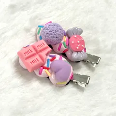 【No.115】前髪クリップ ホイップデコ ピンク