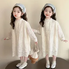 子供服 ワンピース 長袖 子供服 女の子 レースワンピース 刺繍 ワンピ キッズ 女児 小学生 キッズ 可愛い  おしゃれ カジュアル   90cm 100cm 110cm 120cm 130cm  