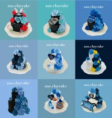 バラのキルティングケーキ　ハンドメイド　推しカラー　メンバーカラー　推し活　推し色　青色　水色　生誕祭　生誕祭ケーキ