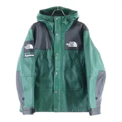 SUPREME (シュプリーム) 18AW ×THE NORTH FACE Leather Mountain Parka ノースフェイス レザーマウンテンパーカー フーディー グリーン NP61807I