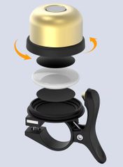 New AirTag Bicycle Bell, Lightweight, Ideal for Electrically Assisted Bicycles and Road Bikes, Waterproof, Hidden GPS, Anti-Theft, Compatible with Android Smart Tags (Gold)