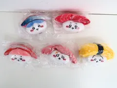5点セット ちいかわ寿司 お寿司になっちゃった・・・ぬいぐるみくじ ぬいぐるみ/ちいかわ・ハチワレ・うさぎ・モモンガ・古本屋
