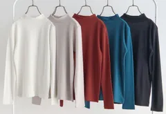 【秋冬クリアランス！！】【秋冬、再入荷、５色展開：１色１点づつの販売です！】【送料無料！】レディス　吸湿発熱加工　スムス　ハイネック＜５色展開：Ｍサイズ＞4231【モックネック】【インナー　カットソー】【長袖　Tシャツ】