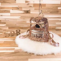未使用【ディズニー×ラウンジフライ】限定コラボ スパンコール リュックピンク バックパック キラキラ ミニーちゃん