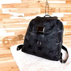 【ペシンシャ】シャドー スター パターン リュック 星 総柄 軽量 黒ブラック A4サイズ可能 バックパック 星柄