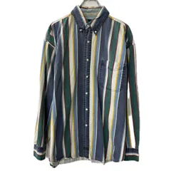 AMERICAN EAGLE 長袖 ストライプシャツ XL ホワイト ネイビー マルチカラー アメリカンイーグル ボタンダウン 胸ポケット 春物 a711-5592