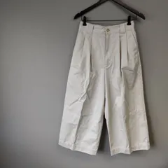 M11018 【DANTON】 ダントン 2タック ワイドパンツ 36 Sサイズ レディース アイボリー 日本製 ウエストポイントパンツ コットン/ポリエステル