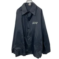 USA製 ～90's コーチジャケット XL ブラック 薄手 ナイロン バックプリント アウター 春物 a711-5668