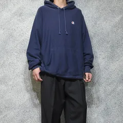 古着 Champion reverse weave フェード フーディ パーカー ネイビー
