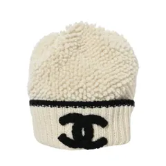 CHANEL 24K AAA585 B18529 ココマーク カシミヤ ニット帽 キャップ